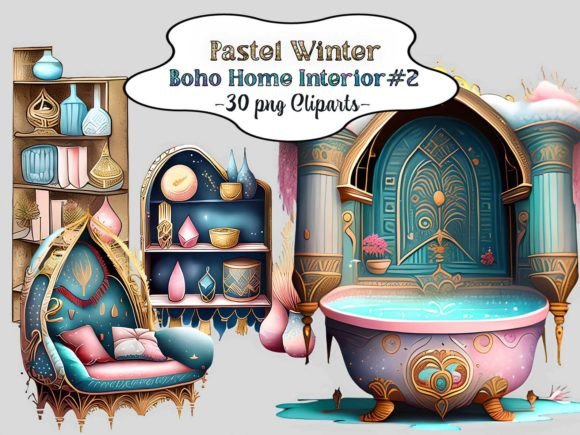 Download Pastel Winter Boho Home Interior #2 - Interior Collection