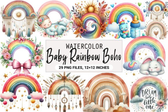 Download Baby Rainbow Boho Clipart - Boho clipart Collection