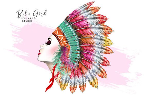 Download Tribal Girl, Boho Clipart, Bohemian - Boho clipart Collection