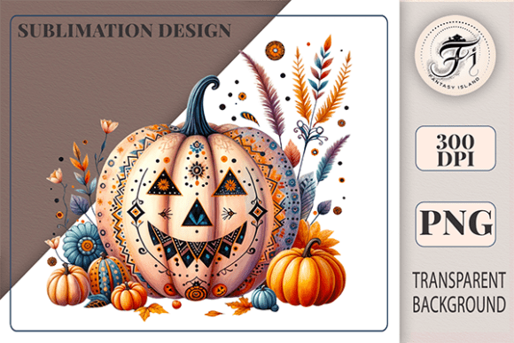 Download Boho Halloween Pumpkin PNG Fall Clipart - Premium Bundle