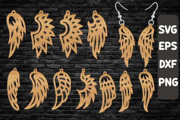 Download Wing Earring SVG Bundle - Wing Collection