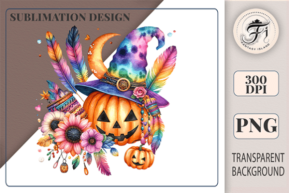 Download Boho Halloween Pumpkin Clipart Witch Hat - Premium Resources